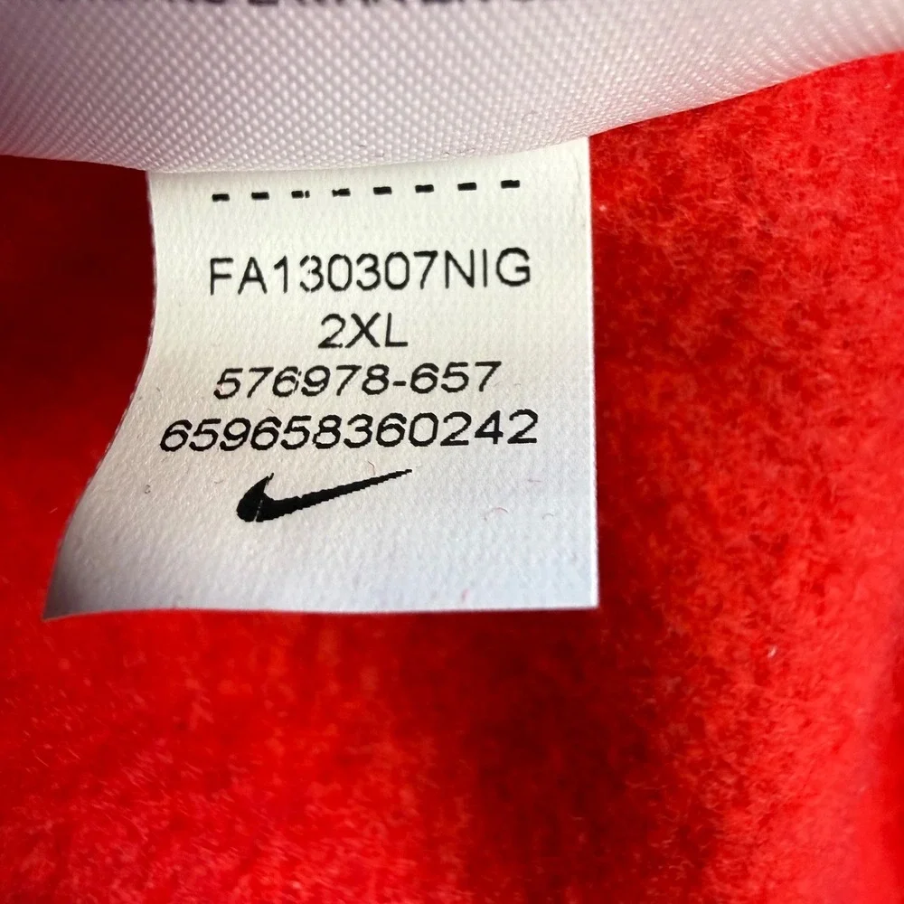 Nike‎ Hoodie Mens XXL Red Pullover Logo Sweatshirt Athleisure Sportswear Retro
